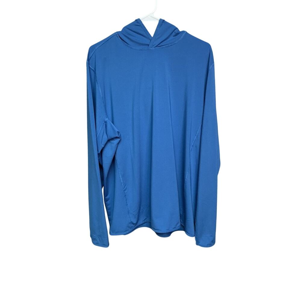 Duluth Men's Armachillo Superior UPF Long Sleeve Hoodie Large Blue Polyester Spa